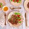 210 Piece Golden Dot Disposable Party Dinnerware Set 30 Guest -Pink Paper Plates Napkins Cups,Gold Plastic Forks Knives Spoons,FOCUSLINE Pink and Gold Party Supplies for Graduation Birthday Wedding